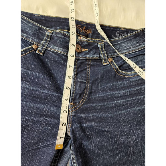Silver Womens Suki Boot Cut Jeans Blue Pockets Dark Wash Mid Rise Denim 32X34 - Picture 4 of 7